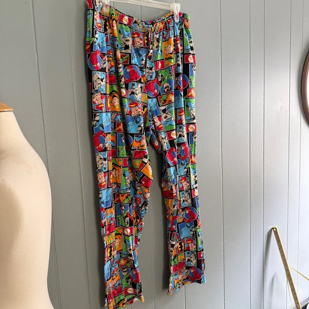 Vintage DC Comics Originals Justice League Pajama Pants Mens XL Comic Print